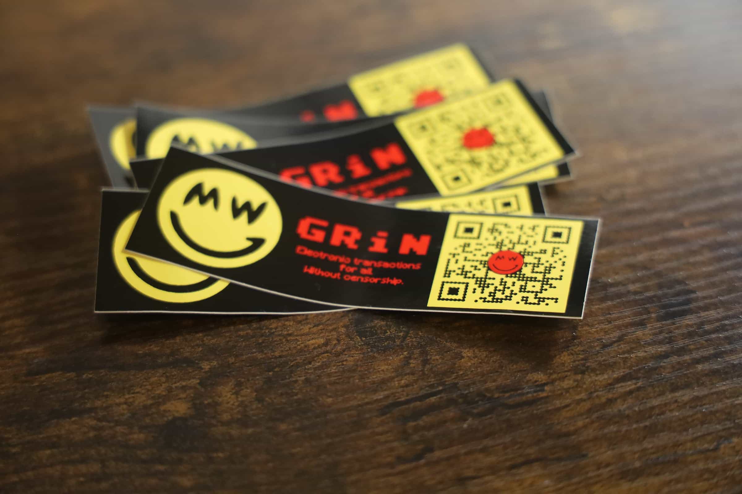 GRiN 3x1" Rectangle Sticker with QR