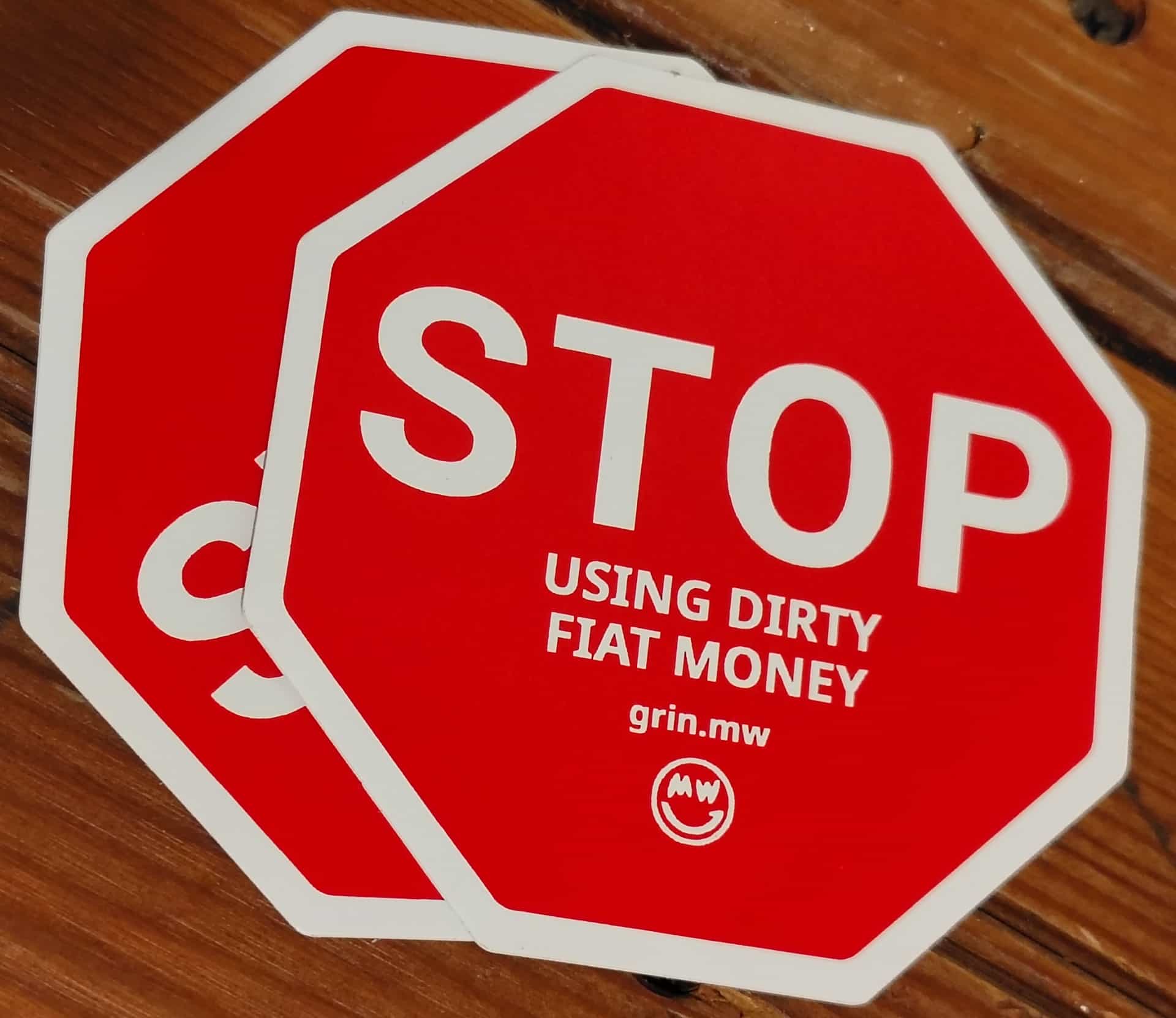 Grin Sticker - Stop Using Dirty Fiat